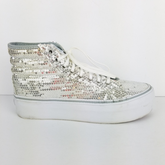 high top sparkly vans